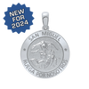 Sterling Silver Round San Miguel Medallion (5/8 inch - 1 inch)