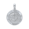 Sterling Silver Round San Miguel Medallion (5/8 inch - 1 inch)