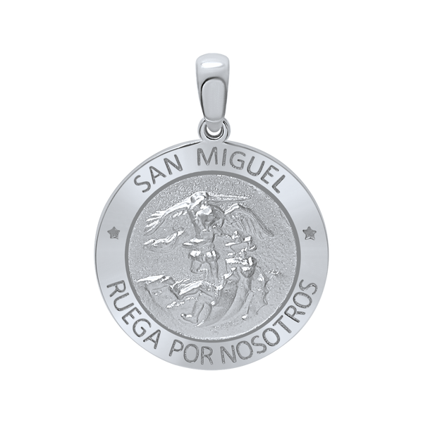 Sterling Silver Round San Miguel Medallion (5/8 inch - 1 inch)