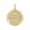 14K Gold Round Saint Michael Medallion (5/8 inch - 1 inch)