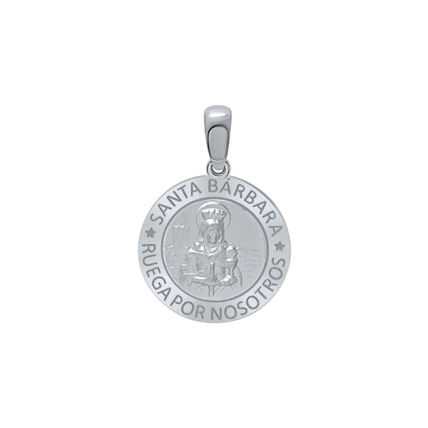 Sterling Silver Round Santa Bárbara Medallion (5/8 inch - 1 inch)