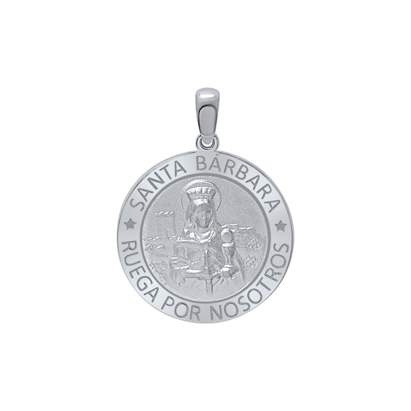 Sterling Silver Round Santa Bárbara Medallion (5/8 inch - 1 inch)