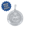 Sterling Silver Round Saint Barbara Medallion (5/8 inch - 1 inch)