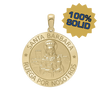 14K Gold Round Santa Bárbara Medallion (5/8 inch - 1 inch)