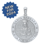 Sterling Silver Round Santa Bárbara Medallion (5/8 inch - 1 inch)