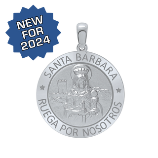 Sterling Silver Round Santa Bárbara Medallion (5/8 inch - 1 inch)