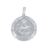 Sterling Silver Round Saint Barbara Medallion (5/8 inch - 1 inch)