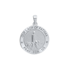 Sterling Silver Round Our Lady of Fatima Medallion (3/4 inch)