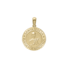 14K Gold Round Santa Teresa Medallion (5/8 inch - 3/4 inch)