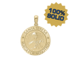 14K Gold Round Santa Teresa Medallion (5/8 inch - 3/4 inch)