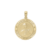 14K Gold Round Santa Teresa Medallion (5/8 inch - 3/4 inch)