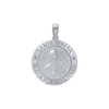 Sterling Silver Round Santa Teresa Medallion (5/8 inch - 3/4 inch)