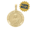 14K Gold Round Saint Theresa Medallion (1 inch)