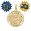 14K Gold Round Saint Theresa Medallion (1 inch)