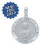 Sterling Silver Round Saint Theresa Medallion (5/8 inch - 1 inch)