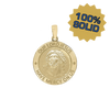 14K Gold Round Our Lord Jesus Medallion (3/4 inch)