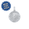 Sterling Silver Round Our Lord Jesus Medallion (3/4 inch)