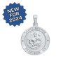 Sterling Silver Round Saint George Medallion (3/4 inch)