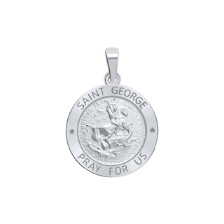 Sterling Silver Round Saint George Medallion (3/4 inch)