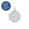 Sterling Silver Round San Jorge Medallion (3/4 inch)