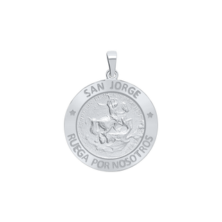 Sterling Silver Round San Jorge Medallion (3/4 inch)