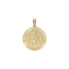 14K Gold Round San Cristobal Medallion (5/8 inch - 1 inch)