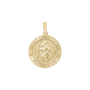 14K Gold Round Saint Christopher Medallion (5/8 inch - 1 inch)