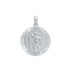 Sterling Silver Round Saint Christopher (Coast Guard) Medallion (3/4 inch)