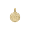 14K Gold Round Añgel Del La Guarda Medallion (5/8 inch - 1 inch)
