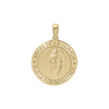 14K Gold Round Añgel Del La Guarda Medallion (5/8 inch - 1 inch)