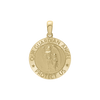 14K Gold Round Guardian Angel Medallion (3/4 inch)