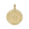 14K Gold Round Añgel Del La Guarda Medallion (5/8 inch - 1 inch)