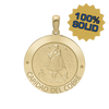 14K Gold Round Carídad Del Cobre Medallion (5/8 inch - 1 inch)