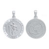 Sterling Silver Round Saint Christopher (Army) Medallion (3/4 inch)