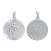 Sterling Silver Round Saint Christopher (Navy) Medallion (3/4 inch)