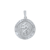 Sterling Silver Round Saint Christopher Medallion (5/8 inch - 1 inch)