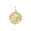 14K Gold Round Saint Christopher Medallion (5/8 inch - 1 inch)