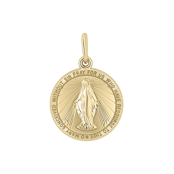 Gold-Filled Round Miraculous Medallion (1/2 inch - 1 inch)