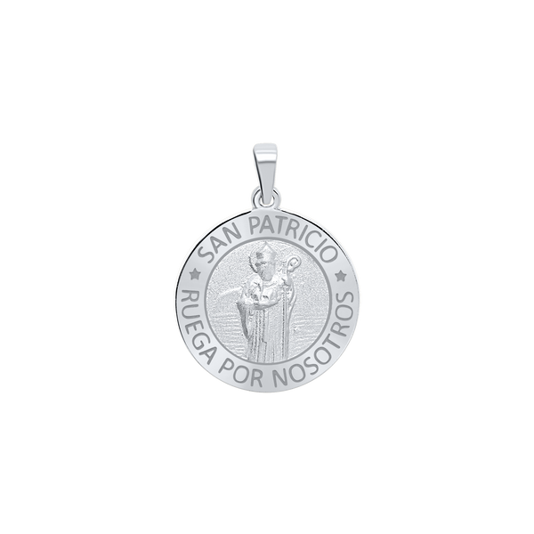 Sterling Silver Round San Patricio Medallion (5/8 inch - 3/4 inch)