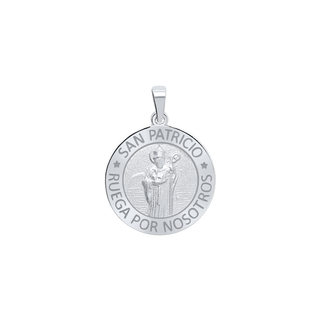 Sterling Silver Round San Patricio Medallion (5/8 inch - 3/4 inch)