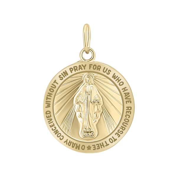 Gold-Filled Round Miraculous Medallion (1/2 inch - 1 inch)