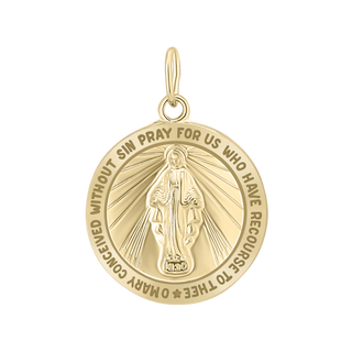 Gold-Filled Round Miraculous Medallion (1/2 inch - 1 inch)