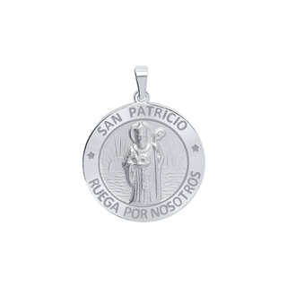 Sterling Silver Round San Patricio Medallion (5/8 inch - 3/4 inch)