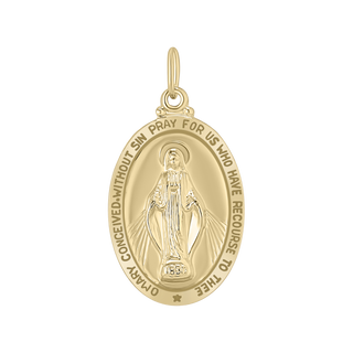 Gold-Filled Oval Miraculous Medallion (5/8 inch - 1 inch)