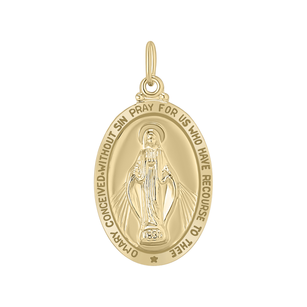Gold-Filled Oval Miraculous Medallion (5/8 inch - 1 inch)