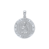 Sterling Silver Round Sagrada Familia (Jesús, Maria, y Jose) Medallion (5/8 inch - 1 inch)