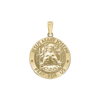 14K Gold Round Holy Family (Jesus, Mary, and Joseph) Medallion (5/8 inch - 1 inch)