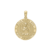 14K Gold Round Sagrada Familia (Jesús, Maria, y Jose) Medallion (5/8 inch - 1 inch)