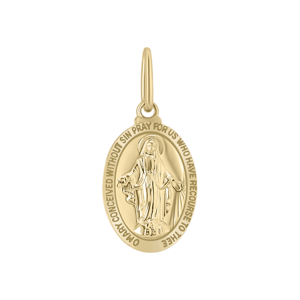 Gold-Filled Oval Miraculous Medallion (5/8 inch - 1 inch)