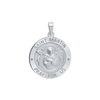 Sterling Silver Round Saint Martin Medallion (3/4 inch)